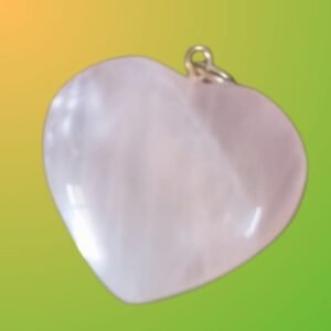 Rose quartz - heart shaped pendant